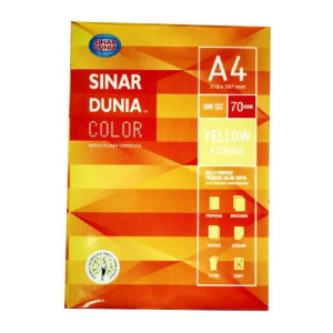 KERTAS SINAR DUNIA HVS 70GRM A4 KUNING