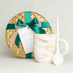Paket Hampers Mug Keramik Marble - Custom Produk Dengan Logo