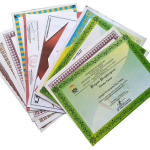 CETAK SERTIFIKAT /  PIAGAM UK A4 2 SISI