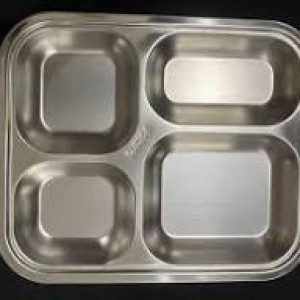 Piring 4 sekat sus 304 stainless steel food tray katering tempat makan
