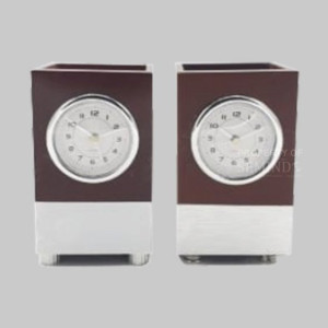 Jam Duduk Kayu Rak Pensil