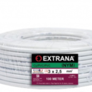 Kabel Listrik NYMHY Ekstrana Uk. 3 x 2,5 mm, 100 Meter
