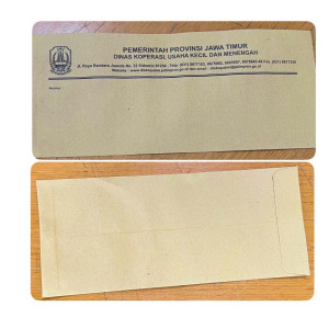 amplop coklat kecil cetak 1 warna bahan kertas samson