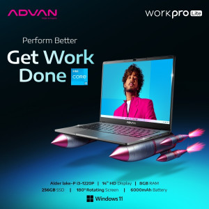 ADVAN Workpro Lite Laptop Intel i3 1220P 14in 8GB 256GB Win11