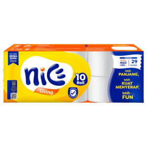 Tissue Nice Toilet Core Emboss - Isi 10 Rolls 230s