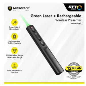 MICROPACK WIRELESS PRESENTER WITH GREEN LASER - (WPM-09G-BK)