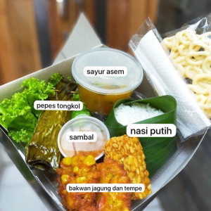 nasi kotak sayur dan pepes