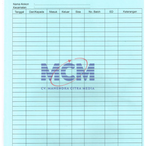 FORM / KARTU KERTAS BC BOLAK-BALIK 1 WARNA 1 RIM