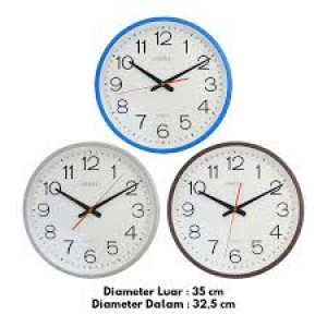 Jam Dinding Merk Edison dilengkapi dengan batu batrai AA