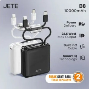 Powerbank 10000 mAh JETE B8 | with Built in Cable
