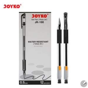 Pulpen Gel - Pen Gel Joyko JK-100 0,5 - Hitam (1 Lusin)