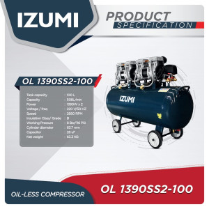 Mesin Kompresor Udara Izumi OL 1390SS2-100