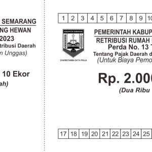 Karcis Ret RPH Unggas Rp. 2000/10 ekor