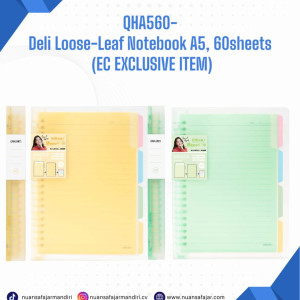 DELI LOOSE LEAF NOTEBOOK A5 60SHEETS (QHA560)