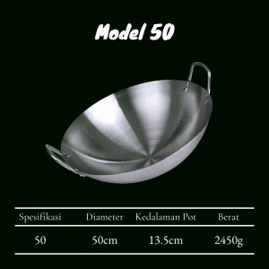 Wajan stainless anti lengket 50 cm