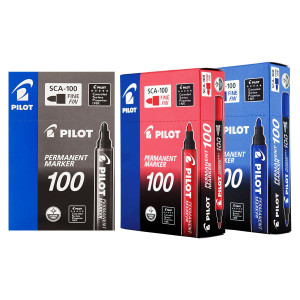 Spidol Permanen Marker PILOT  SCA-100 Tidak Bisa DiHapus Merah 12 PCS