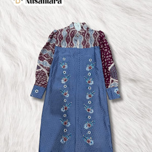 Outer Batik Viscose Cap Kombinasi Bordir