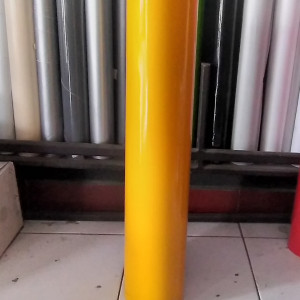 Sticker garis UGD warna kuning + laminasi (putih transparan)