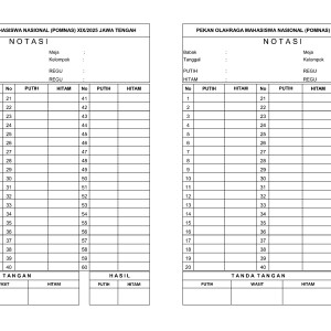 Cetak Lembar Score Catur