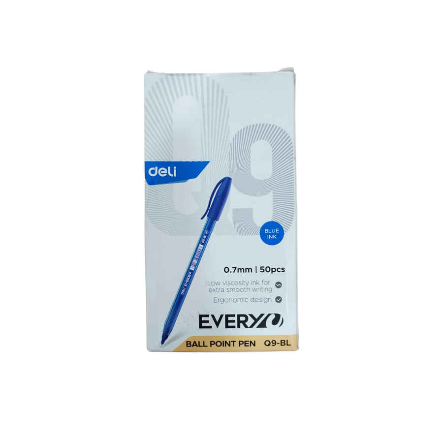 Ball Point Pen Deli Warna Biru EQ9-BL