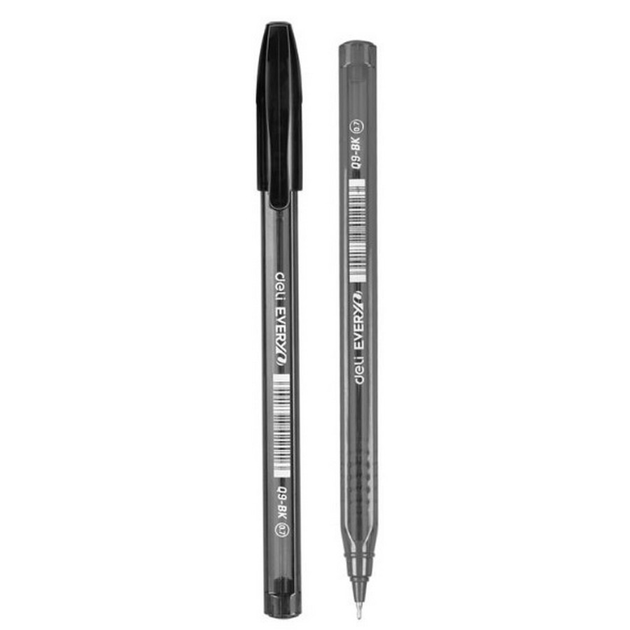 Ball Point Pen Deli Warna Hitam EQ9-BK