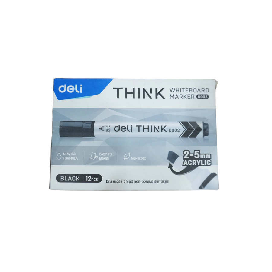 Whiteboard Marker Deli Hitam EU00220 isi 12 pcs