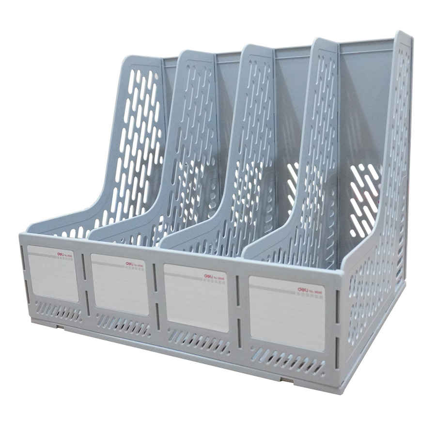 Magazine Holder Deli 4 Sekat Warna Grey E9846