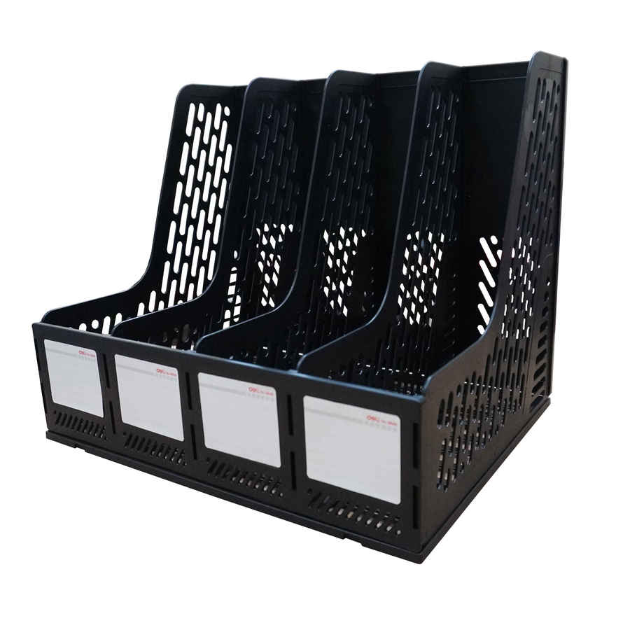 Magazine Holder Deli 4 Sekat Warna Black E9846