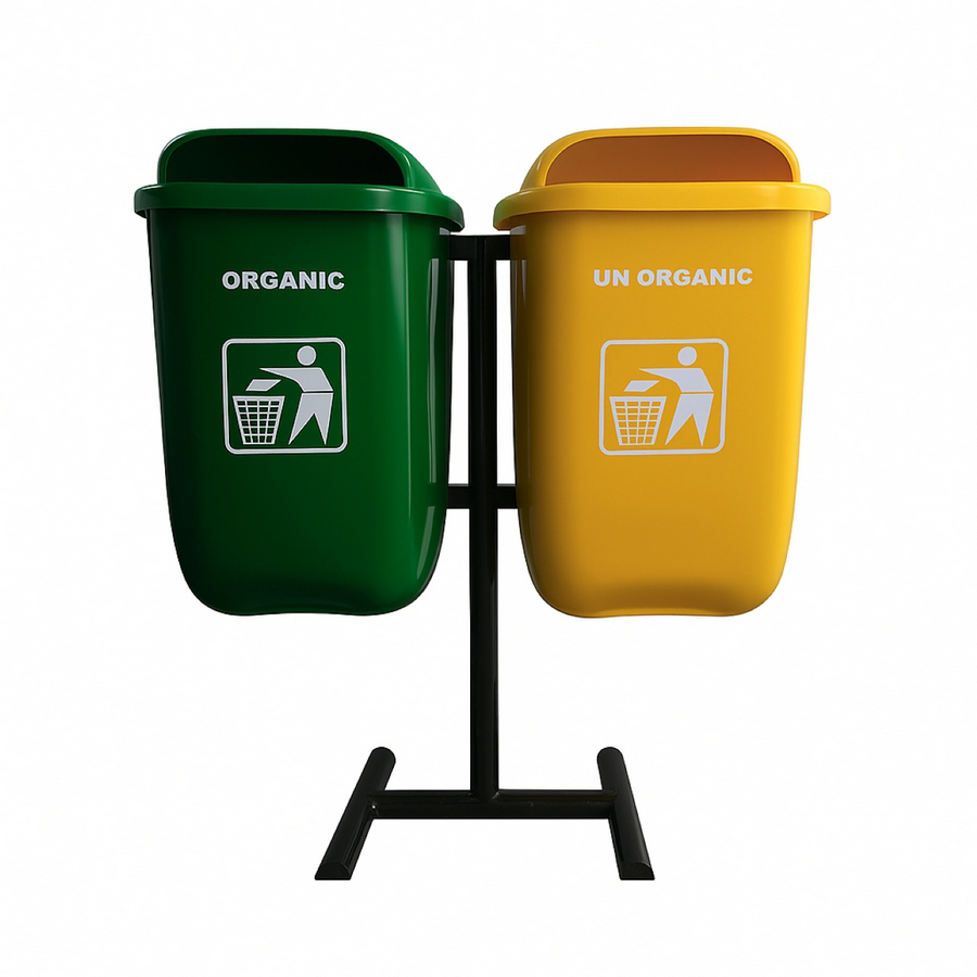Tempat Sampah Fiberglass 2 In 1 (Organik, Non Organik)