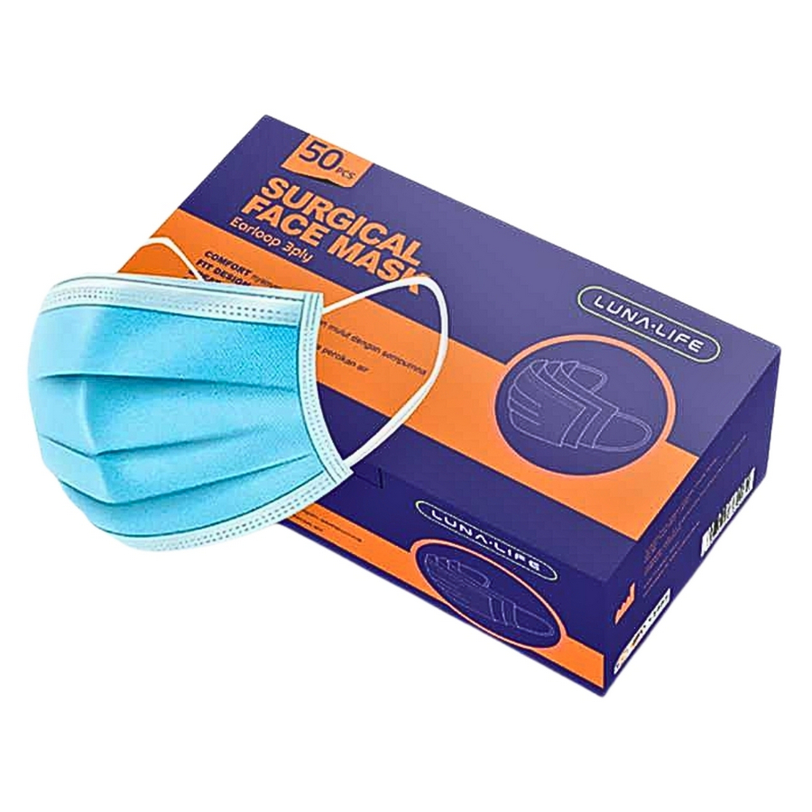 Masker Medis LUNA LIFE Surgical 3 Lapis (isi 50 pcs)