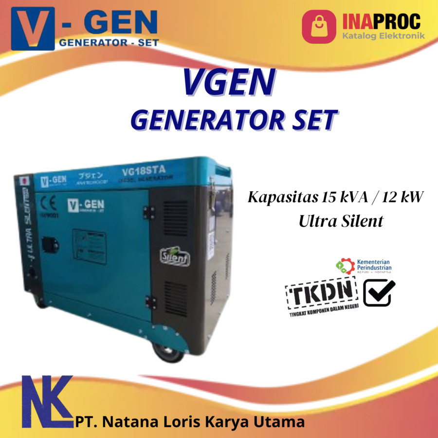 GENSET V-GEN 15KVA ULTRA SILENT - UNIT+INSTALASI