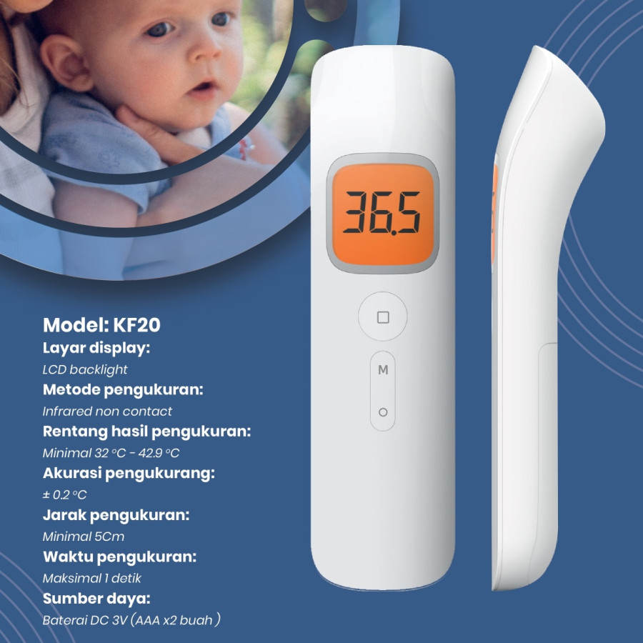 Thermogun KF20 (Thermometer Inframerah Digital) LUNALIFE