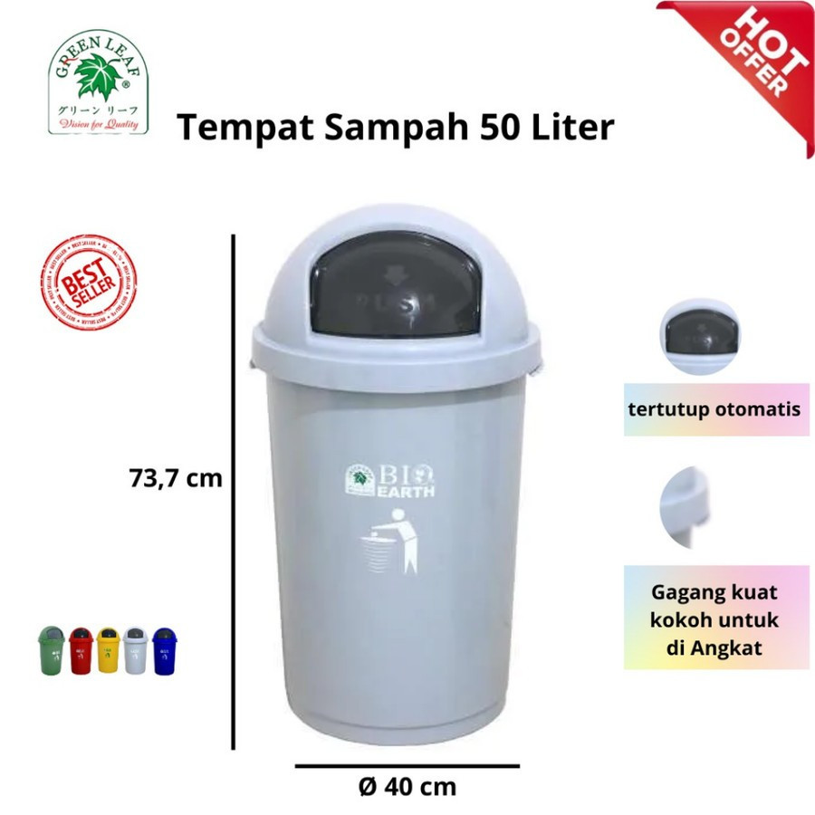 Tempat sampah 50 liter - samping