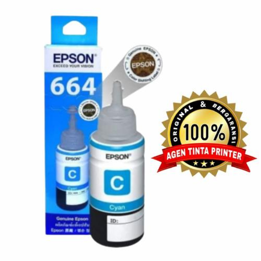 Tinta Printer Epson 664 Warna Cyan - detail