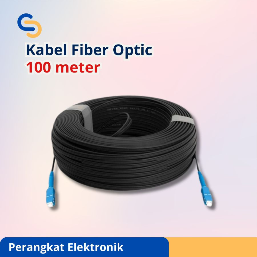 Kabel Fiber Optik Ftth Drop Cable Sc Precon 100 Meter 1 Core 3 Sling