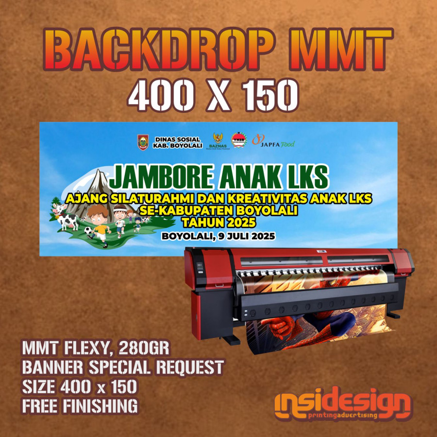Backdrop MMT Jambore Anak LKS  280gr gsm