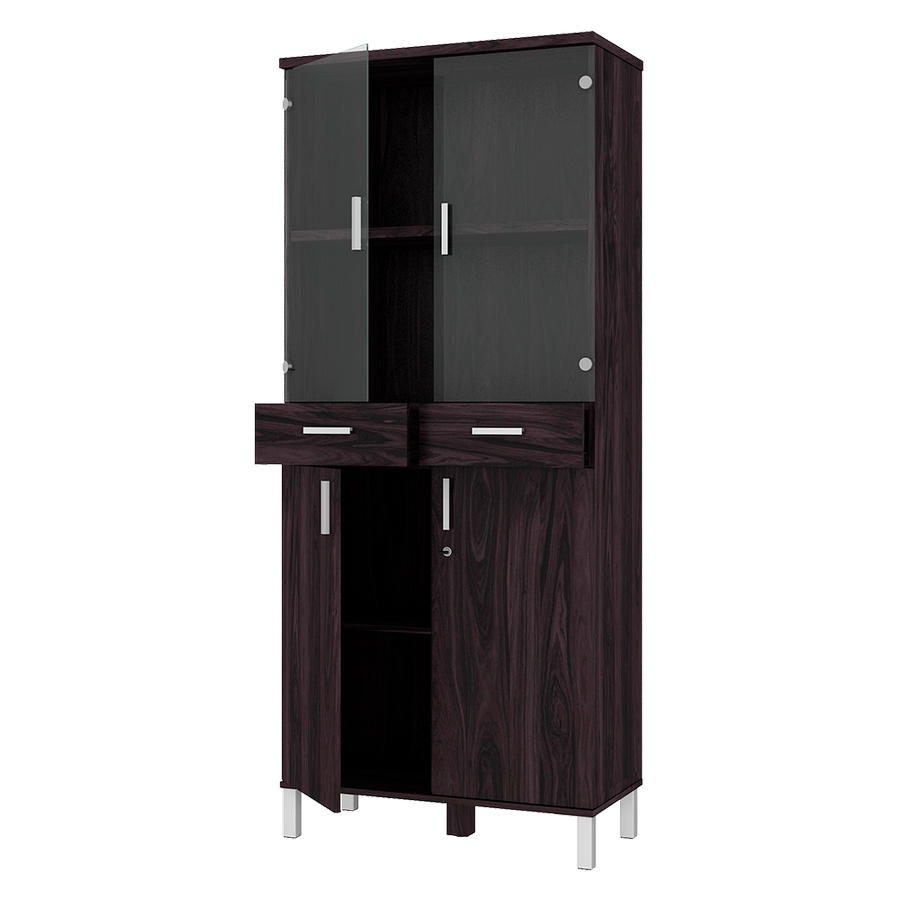 FERRO lemari buku pintu kaca - samping
