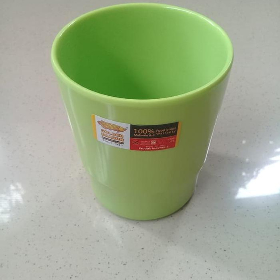 Gelas 9 cm 280ml Hijau Stabilo Melamine - samping