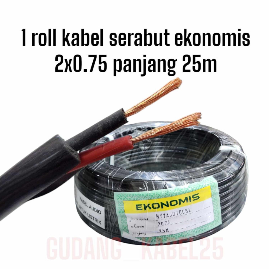 kabel listrik 1 phase 2x0,75mm