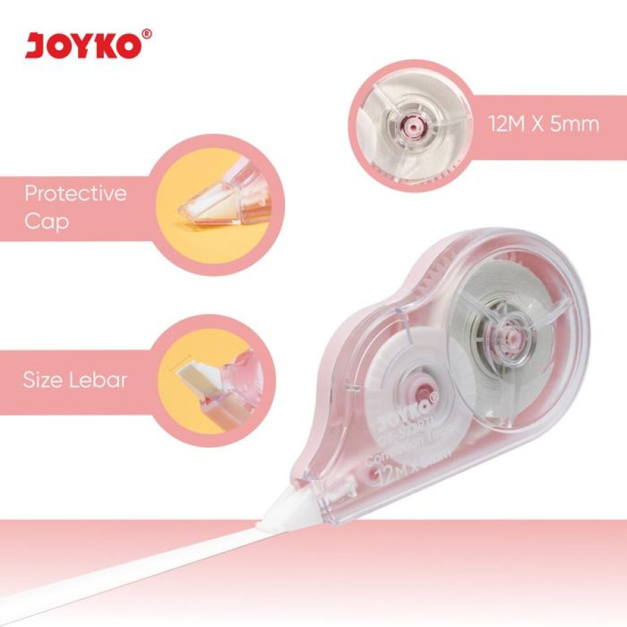 Tip Ex Kertas JOYKO CT-522 Correction Tape - samping