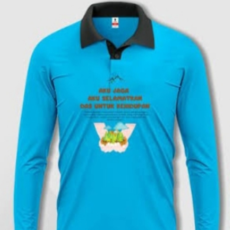 Kaos kerah lengan panjang - detail