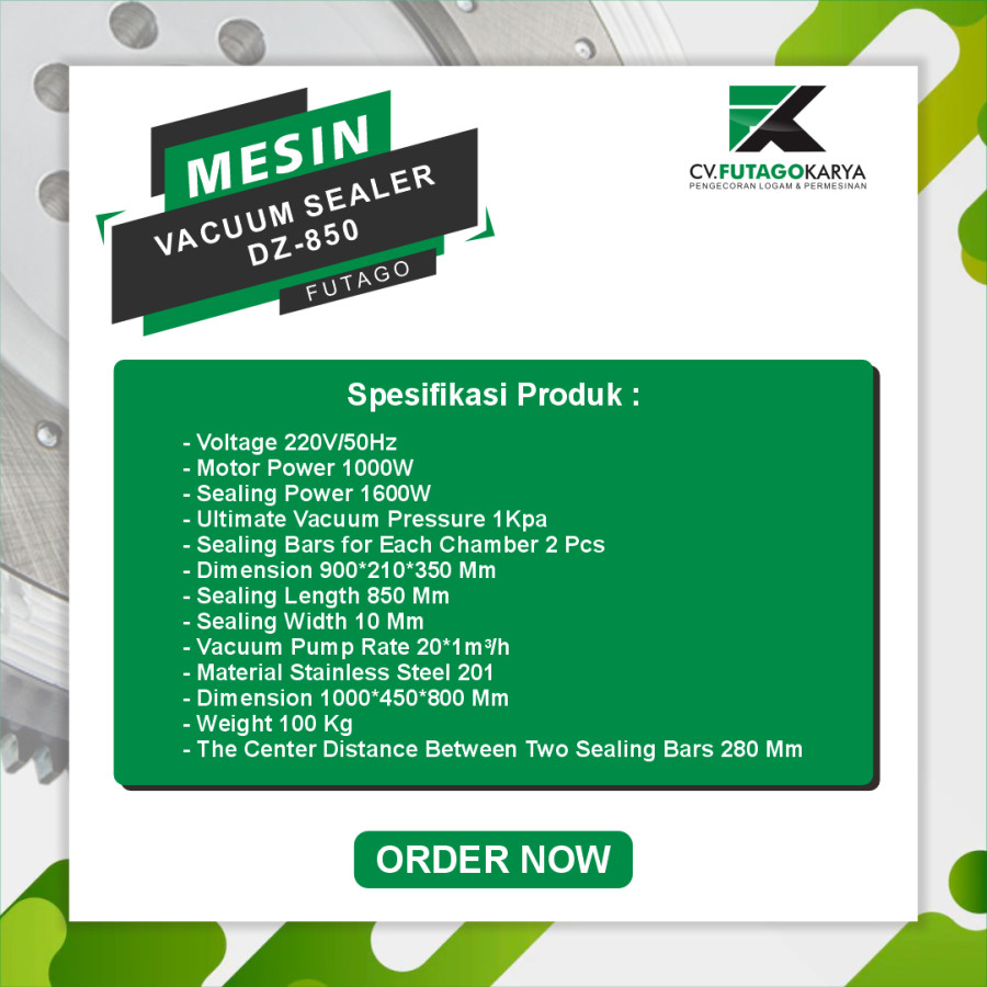 MESIN VACUUM SEALER - depan