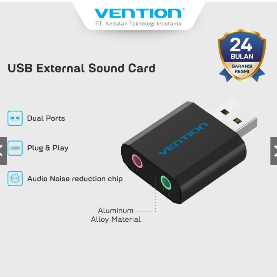 Vention Universal External S17 USB Sound Card - VAB-S17-B