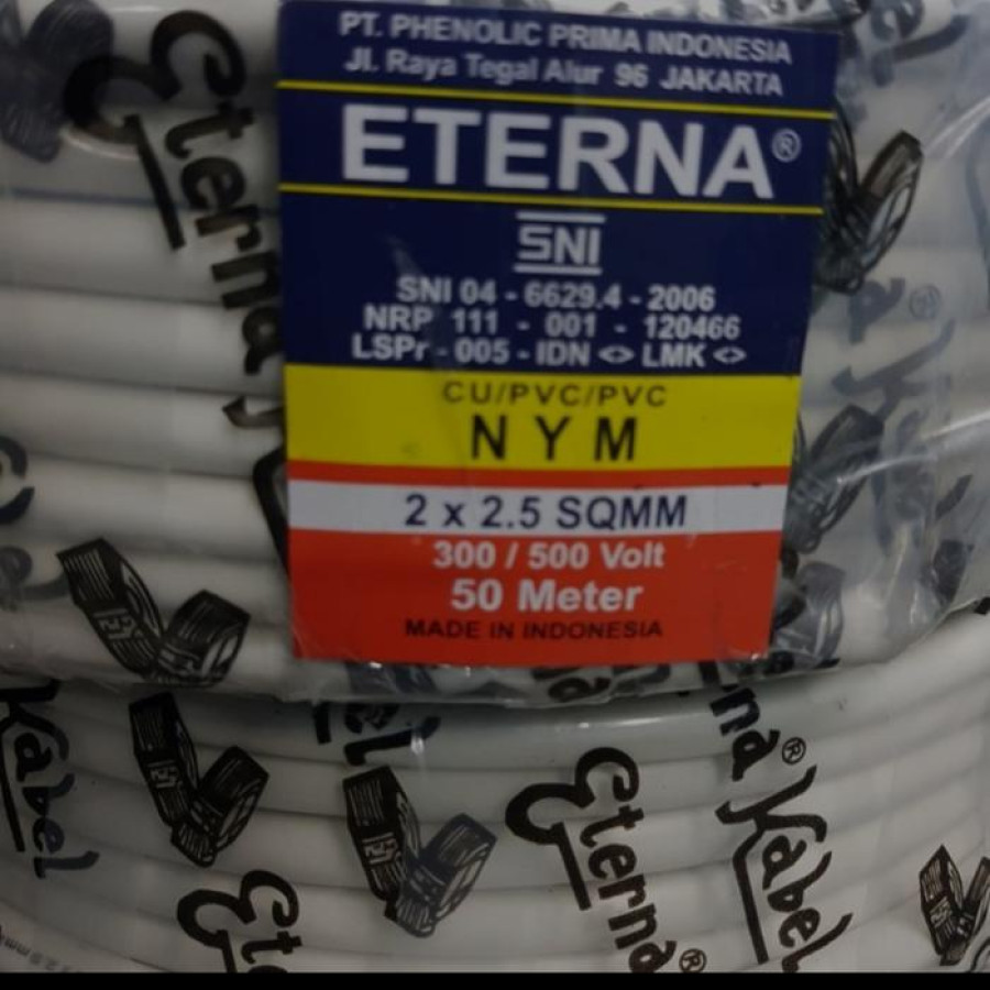 Kabel NYM Eterna 2 x 2,5 Panjang 50M