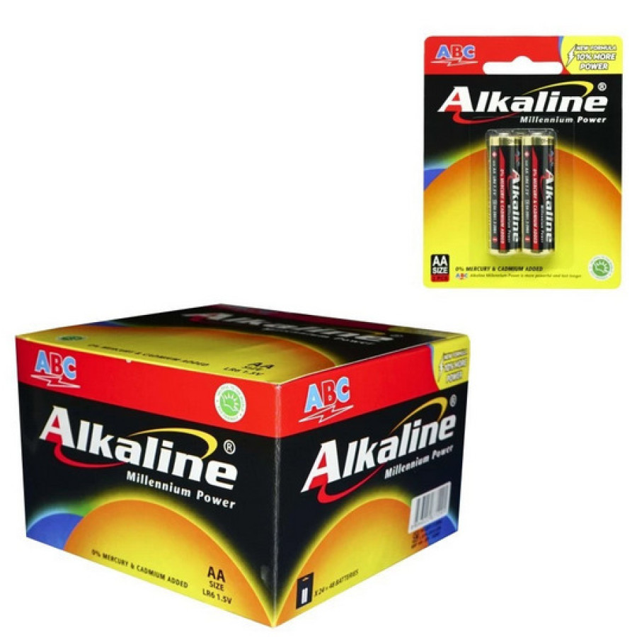 Baterai ABC Alkaline AA 1.5V – Isi 40 pcs / Box - samping