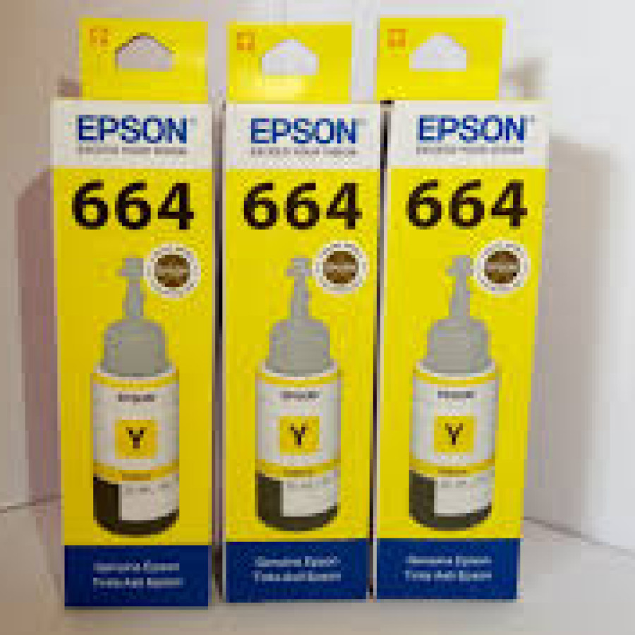 Tinta Printer Epson 664 Warna Yellow - samping