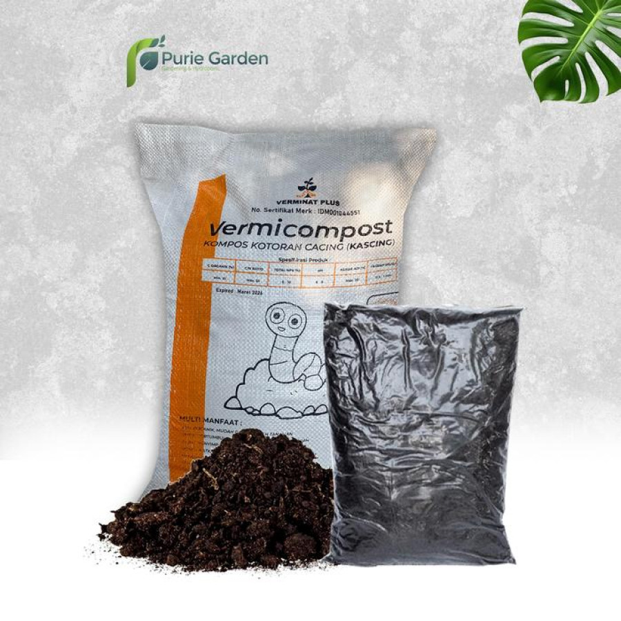 Pupuk Kompos Organik Kascing Vermicompost Kompos Bekas Cacing 1 Kg