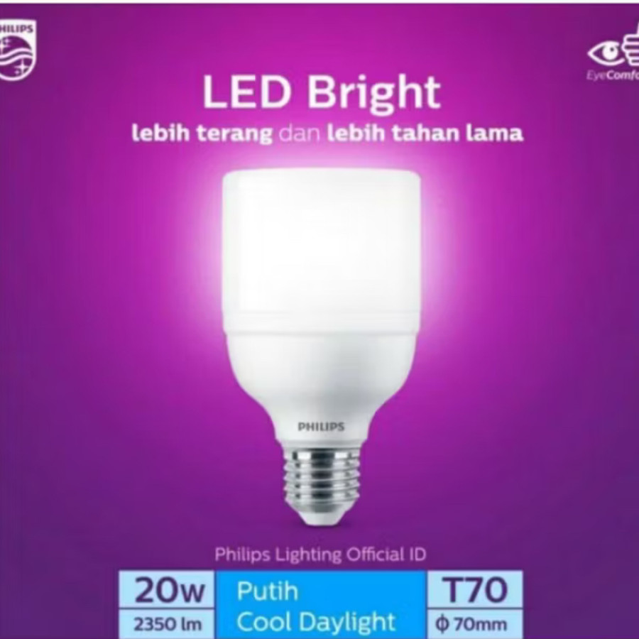 Lampu LED warna putih merk Philips 20 watt