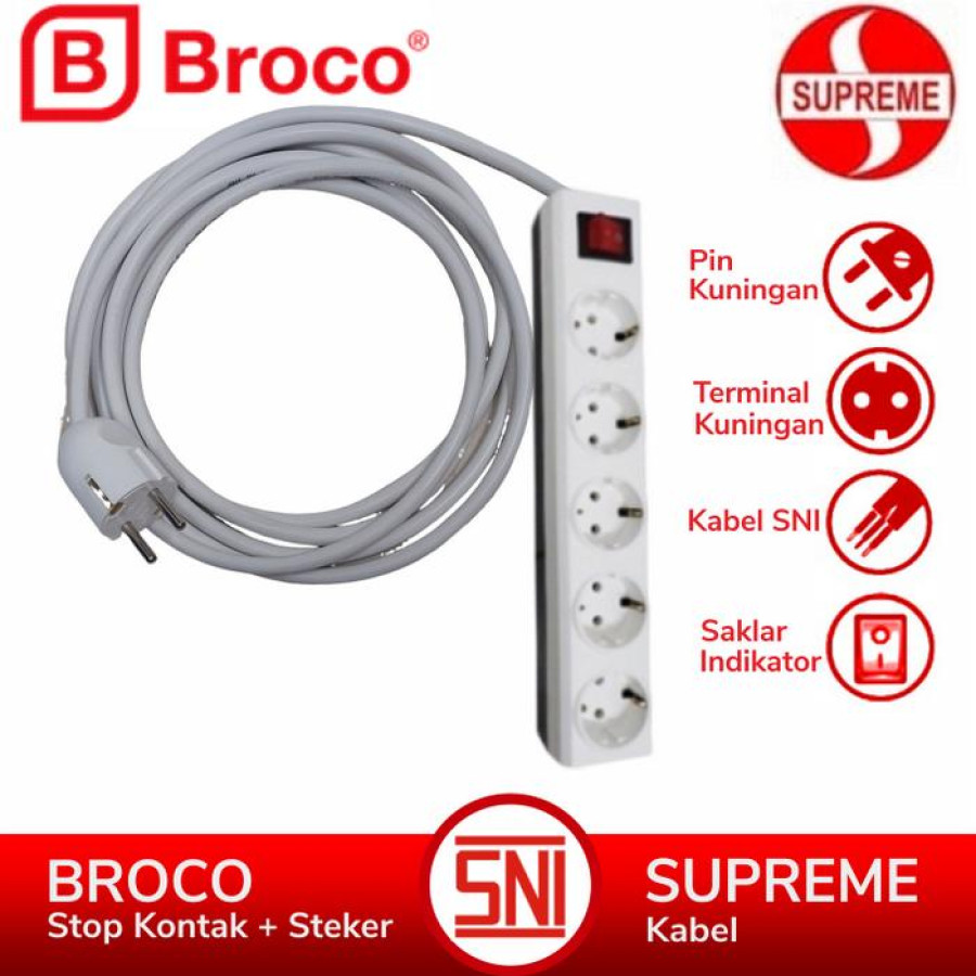 Stop Kontak 5 Lubang BROCO