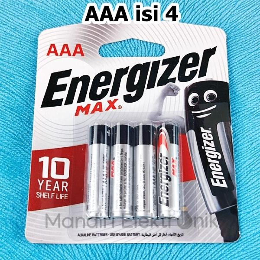 Baterai Energizer Max AAA isi 4 Battery Energizer  A3 1.5V - EGZ-AAA4 - detail